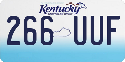 KY license plate 266UUF