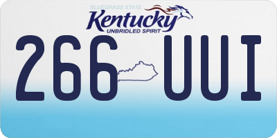 KY license plate 266UUI