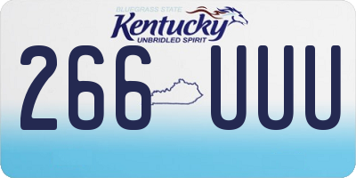 KY license plate 266UUU