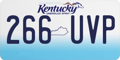 KY license plate 266UVP