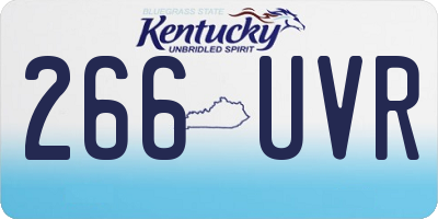 KY license plate 266UVR