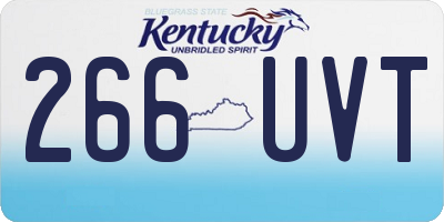 KY license plate 266UVT