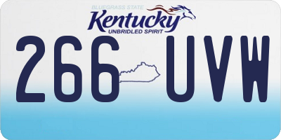 KY license plate 266UVW
