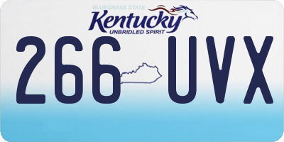 KY license plate 266UVX
