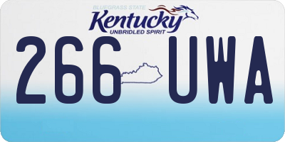 KY license plate 266UWA