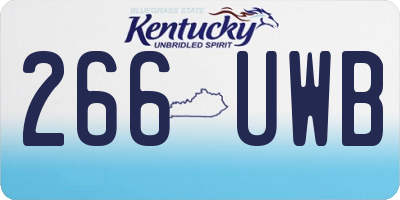 KY license plate 266UWB