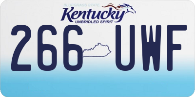 KY license plate 266UWF