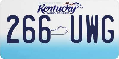 KY license plate 266UWG