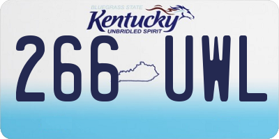 KY license plate 266UWL