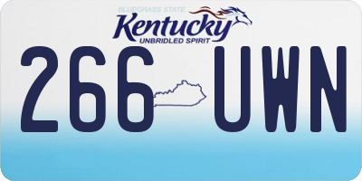 KY license plate 266UWN