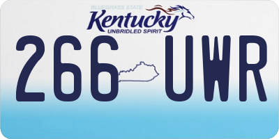 KY license plate 266UWR