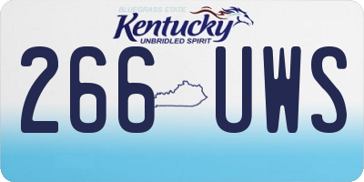 KY license plate 266UWS