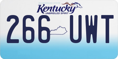 KY license plate 266UWT