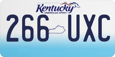KY license plate 266UXC