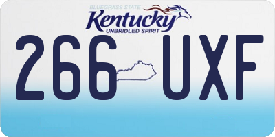 KY license plate 266UXF
