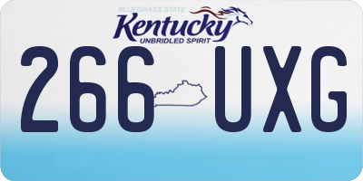 KY license plate 266UXG