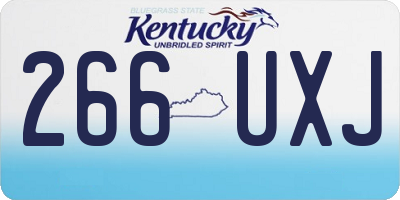 KY license plate 266UXJ