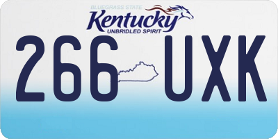 KY license plate 266UXK