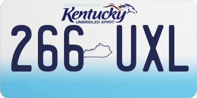 KY license plate 266UXL