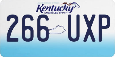 KY license plate 266UXP