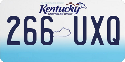 KY license plate 266UXQ