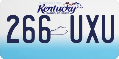 KY license plate 266UXU