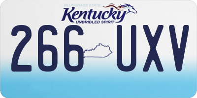 KY license plate 266UXV