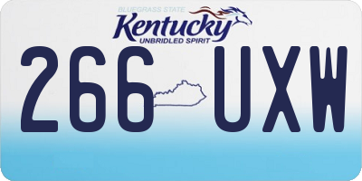 KY license plate 266UXW