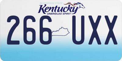 KY license plate 266UXX
