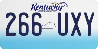 KY license plate 266UXY