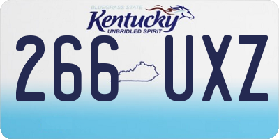 KY license plate 266UXZ