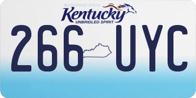 KY license plate 266UYC