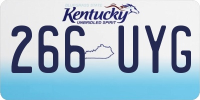 KY license plate 266UYG