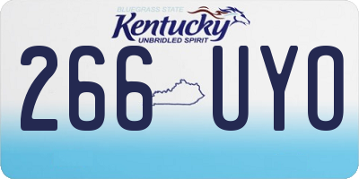 KY license plate 266UYO