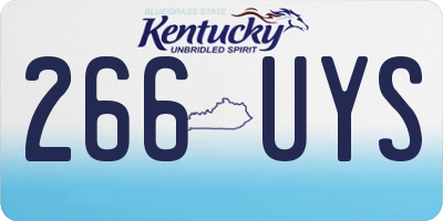 KY license plate 266UYS