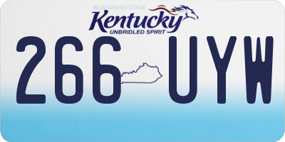 KY license plate 266UYW