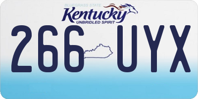 KY license plate 266UYX