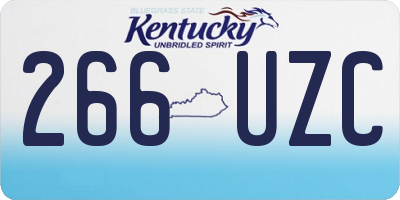 KY license plate 266UZC