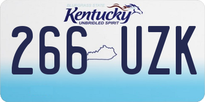 KY license plate 266UZK