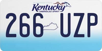 KY license plate 266UZP