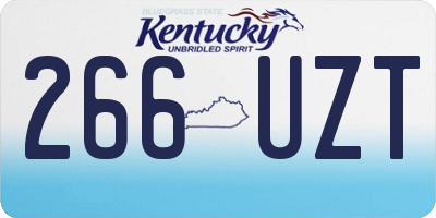 KY license plate 266UZT