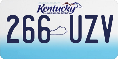 KY license plate 266UZV