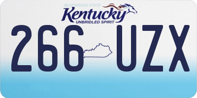 KY license plate 266UZX