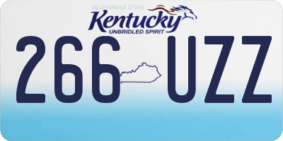 KY license plate 266UZZ