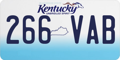 KY license plate 266VAB