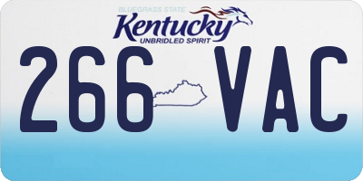 KY license plate 266VAC