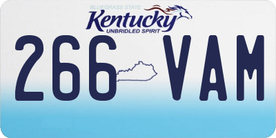 KY license plate 266VAM