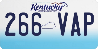 KY license plate 266VAP