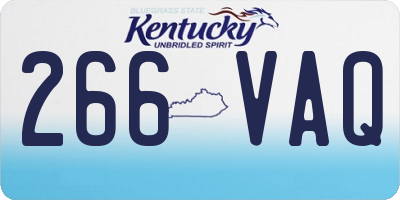KY license plate 266VAQ