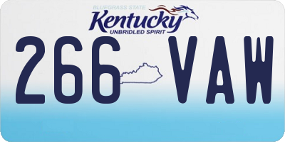 KY license plate 266VAW
